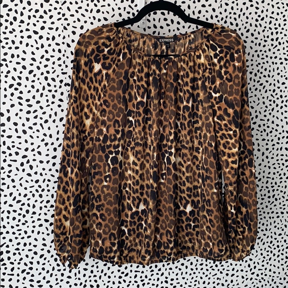 Express Leopard print long sleeve shirt